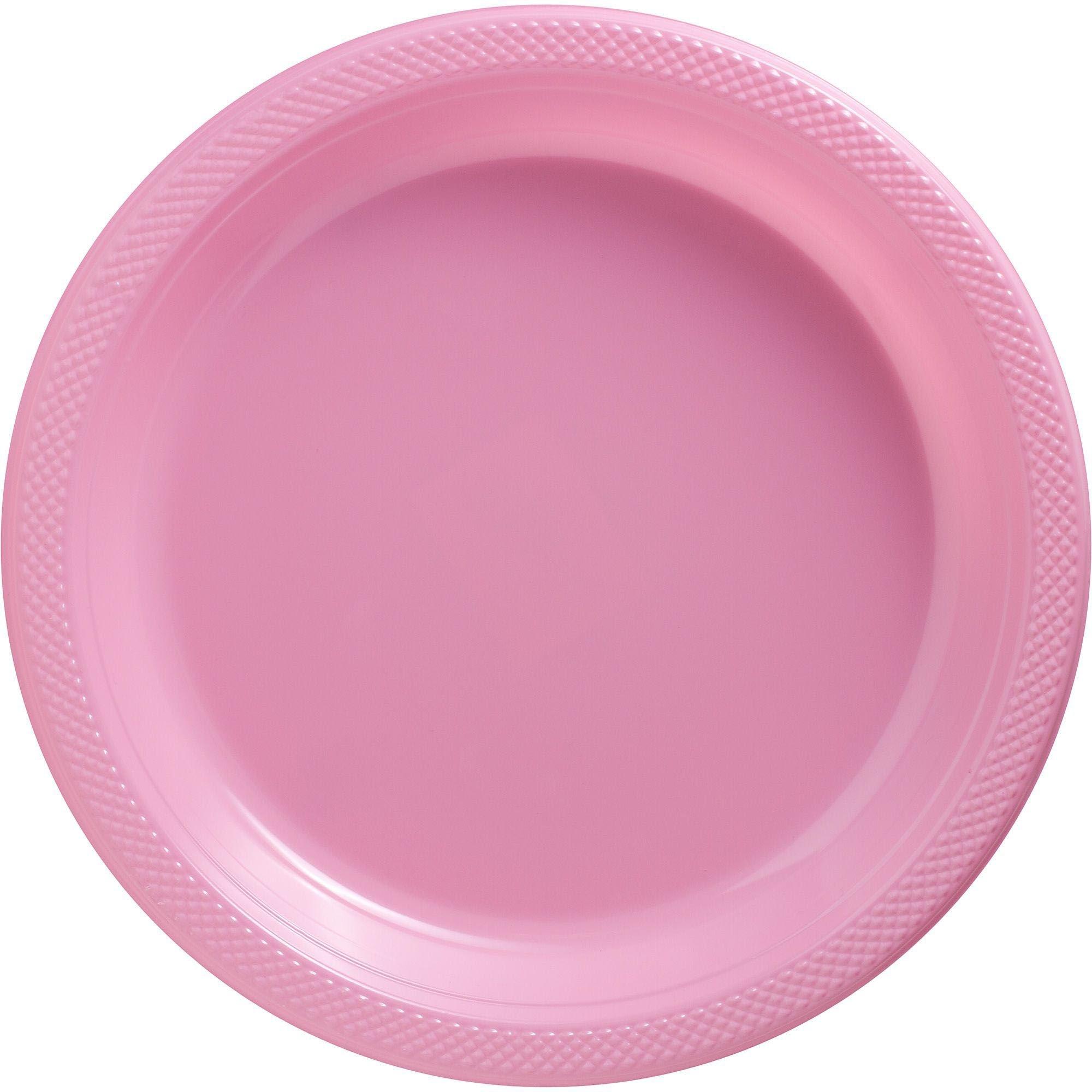 Pink plastic 2024 dinner plates